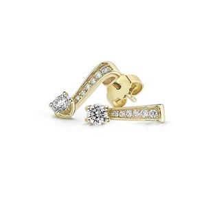 14 kt. Bella guld øreringe med diamanter - ø1965rg