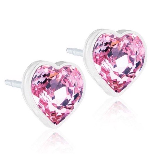 Billede af Blomdahl - Øreringe Heart Light Rose Ø6 mm