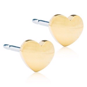 Blomdahl - Golden Titanium ørering Heart Ø5 og 10 mm 15-1321-00