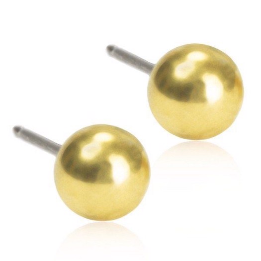 Billede af Blomdahl - Titanium forgyldt kugle ørering Ball - 5 mm.