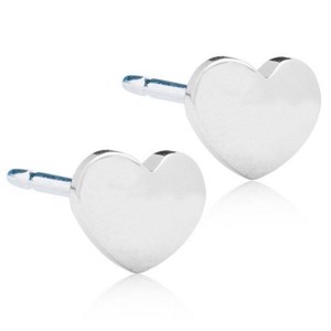 Blomdahl - Silver Titanium ørering Heart Ø5 og 10 mm 15-1421-00