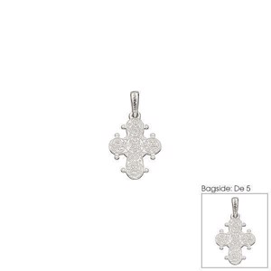 Dagmarkors i sølv med \'De 5\' på bagsiden 15x13 mm