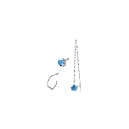Pernille Corydon - Blue hour øreringe box i forgyldt sølv