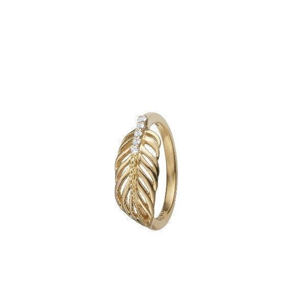 Tanzania en gang Parasit Feather Forgyldt ring med Topaser fra Christina Jewelry