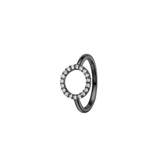 Se internettet Omvendt Machu Picchu Topaz Circle Sort Sølv ring fra Christina Jewelry & Watches