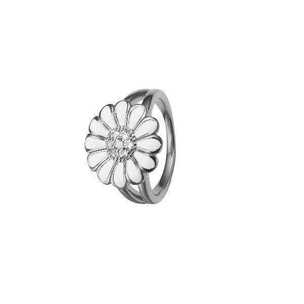 Hvid Marguerit Sølv ring fra Christina Jewelry