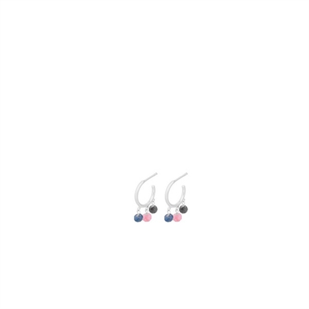 Pernille Corydon - Twilight hoops øreringe i sølv m pastel