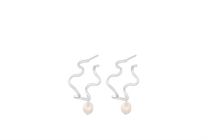 Pernille Corydon - Bay øreringe i sølv med perler 