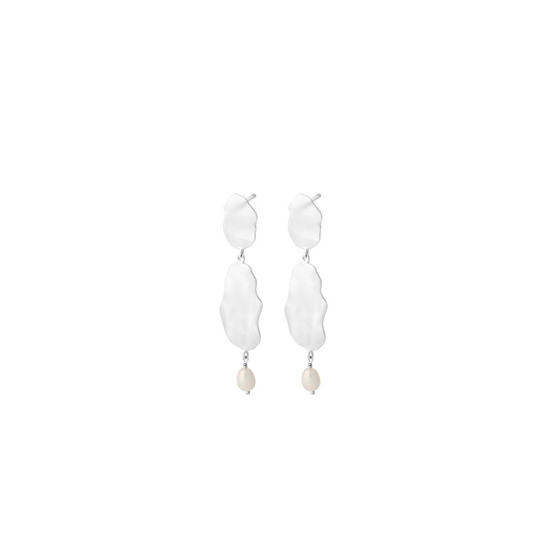 Billede af Pernille Corydon - Drift øreringe i sølv med perler**