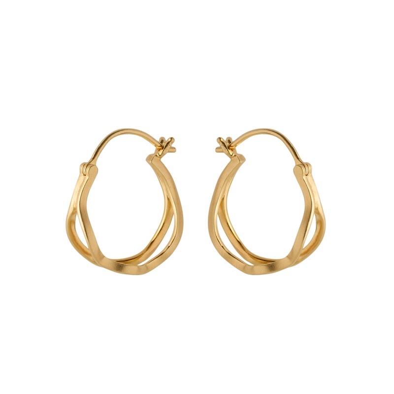 Pernille Corydon Stream Hoops i forgyldt e-459-gp