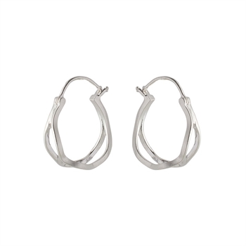 Pernille Corydon Stream Hoops i sølv e-459-s