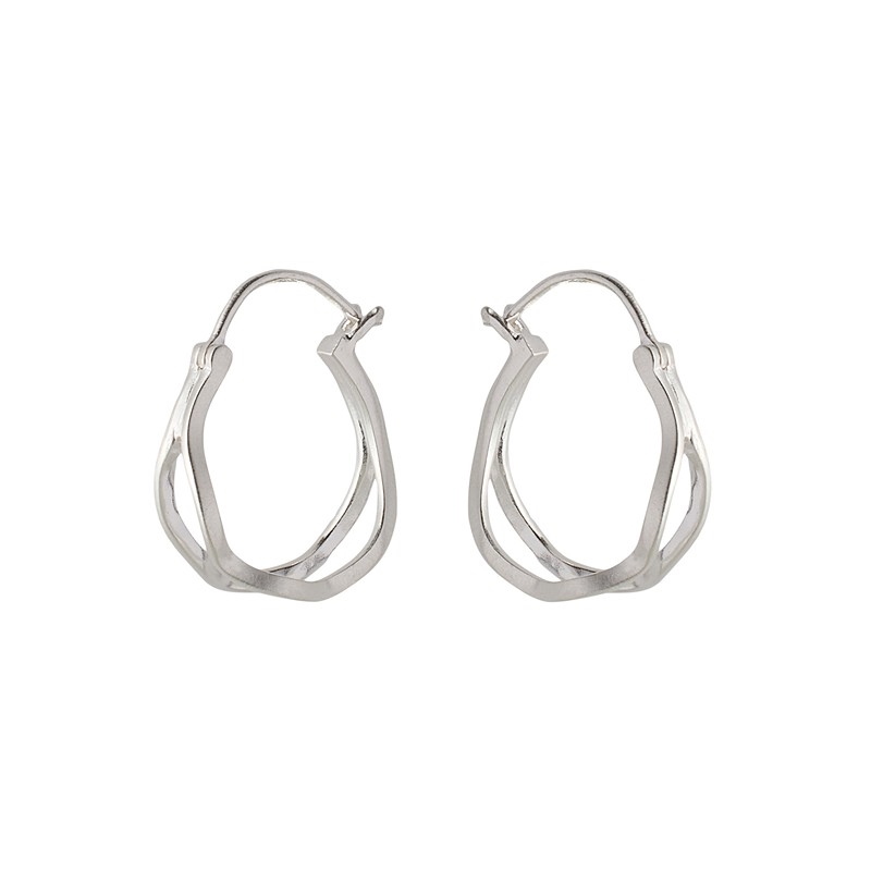 Pernille Corydon Stream Hoops i sølv e-459-s