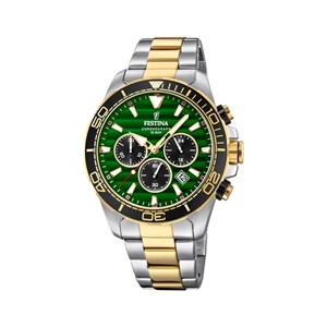 Festina - Prestige i bi-color guldduble m grøn skive 20363/4