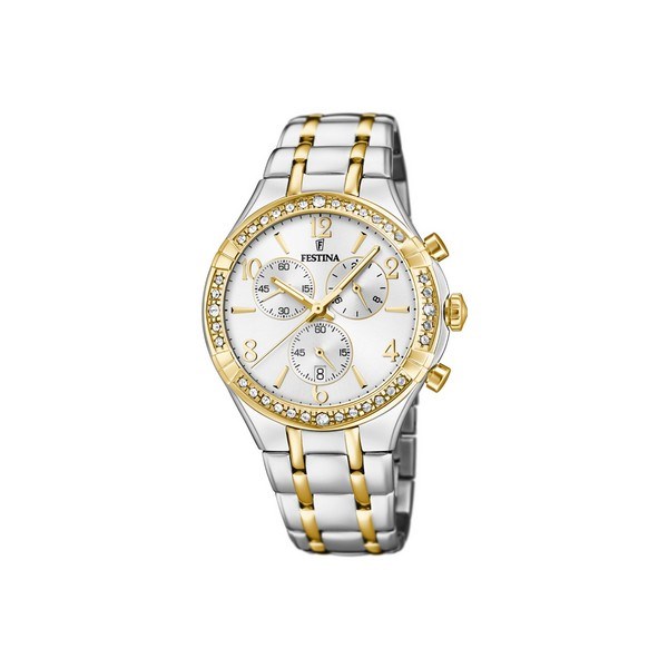 Festina - Boyfriend Collection Dameur i bi-color gulddouble m. hvid