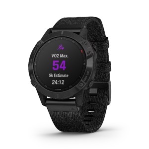 Garmin fēnix 6 - Pro og Sapphire, Sort DLC med meleret sort nylonrem