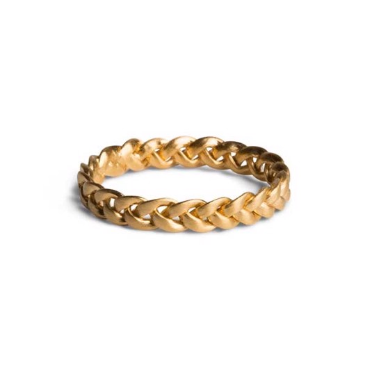 Billede af Jane Kønig Braided medium ring i mat forgyldt sølv