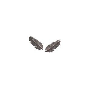 Små Fjer øreringe i sort sølv fra Heiring