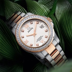 Jaguar - Dame Lady\'s Diver ur i rosa bi-color stål med sten