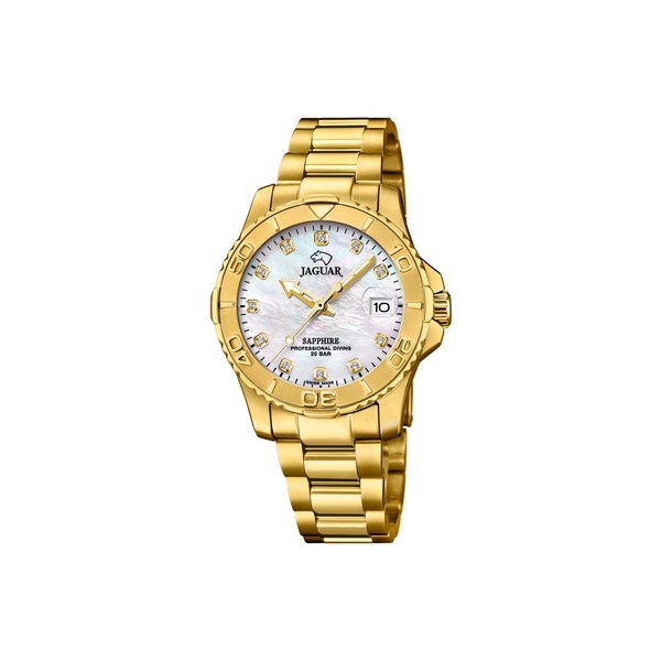 Jaguar - Lady\'s Diver ur med stållænke i guldduble | J898/1