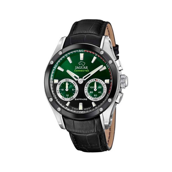 Jaguar - Herreur Connected i stål med sort/grøn | J958/2
