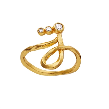 Alfabet ring i forgyldt sølv med bogstavet J fra Maanesten