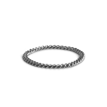 Jane Kønig Small chain ring i mat sterling sølv