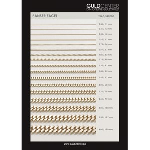Panser facet armbånd i 8 karat guld - SPAR 10%