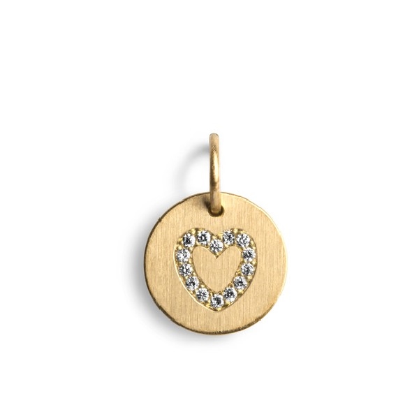 Billede af Jane Kønig - Lovetag vedhæng i 18 kt guld m diamanter HEART