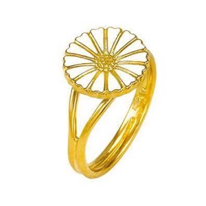 Lund Copenhagen Marguerit ring - 11mm hvid forgyldt