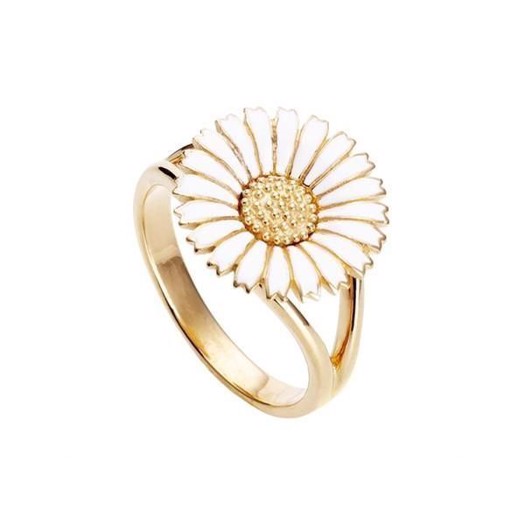 Marguerit ring 15 mm hvid/forg