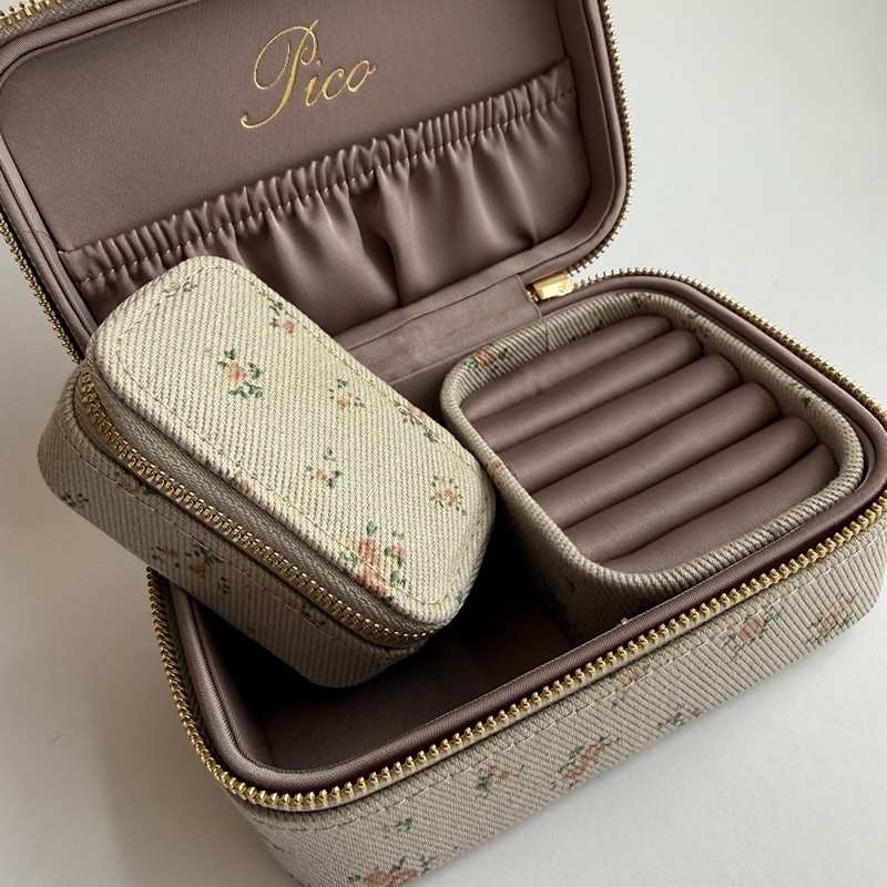 Pico - Large Smykkeskrin i Taupe Flower 4