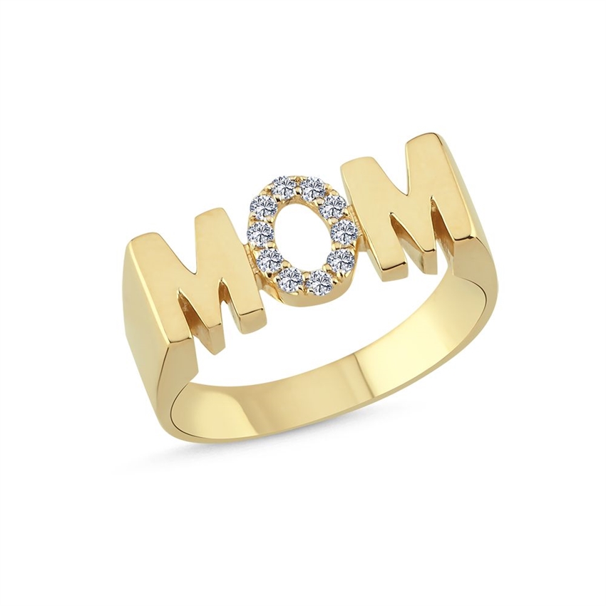 MOM Diamantring i 14 kt guld med i alt 0,05ct diamanter 