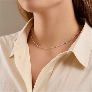 Pernille Corydon - Rainbow halskæde i sølv n-854-s