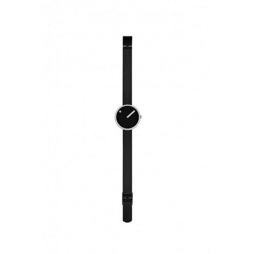 Picto ur - Sort skive, mat IP stål mesh lænke - 30 mm - 43369-1012