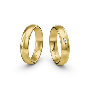 Siersbøl Wedding - Vielsesringe i 9-14kt. guld m. 0,03ct. brillant