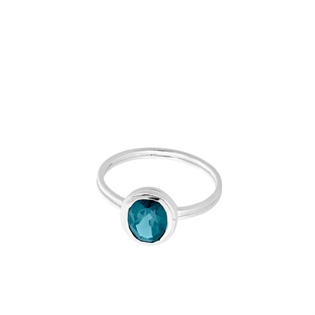 Pernille Corydon - Hellier Blue Ice ring i sølv**