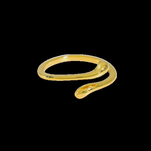 Billede af MerlePerle - Snake Ring i forgyldt sølv - One size