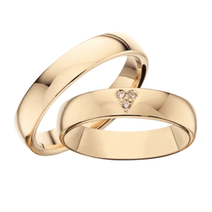 Vielsesringe i 8-14kt guld. 4,5mm m. 3 brillanter 2143
