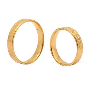 Vielsesringe - 8-14kt. guld med banket overflade i 4mm
