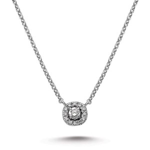 Sofia diamant halskæde - 14 karat Hvidguld med 0,14 ct Diamanter