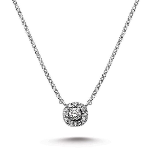 Billede af Sofia - Diamant halskæde i 14 kt Hvidguld med 0,14 ct.