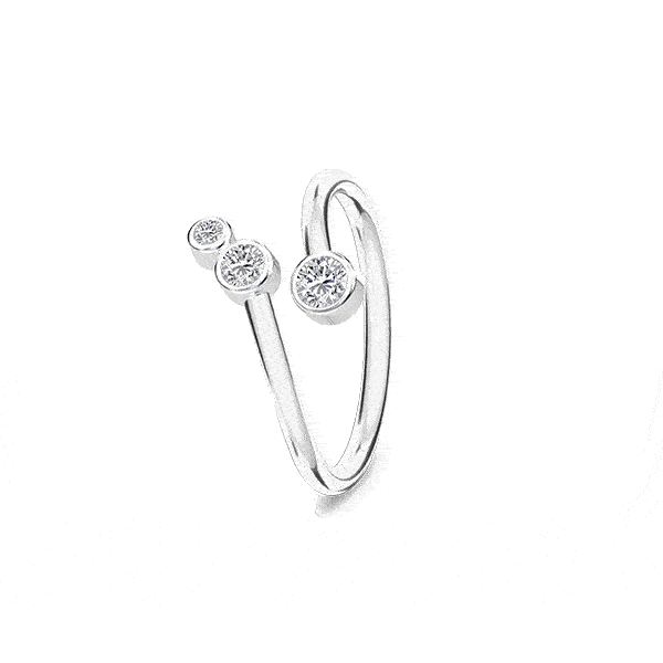 galning Portico Tilbageholdelse Spinning Jewelry - Rhodineret sølv ring - ORION - 378-21