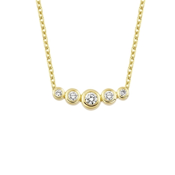 TUBE - 14 kt diamant vedhæng i guld i sat 1x0,04 + 2x0,02 + 2x0,01ct