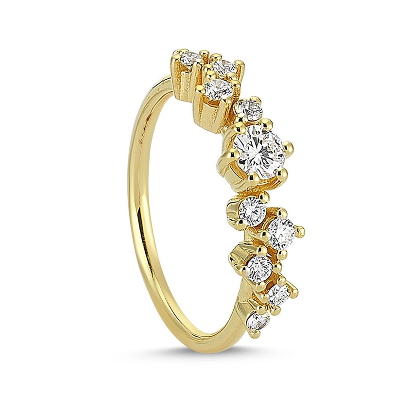 Twinkle diamant ring i 14 kt guld | A2122 lige