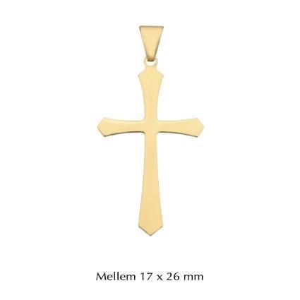 Kors guldvedhæng i 14 karat - Medium