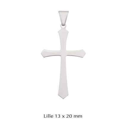 Lille Kors vedhæng i blank sølv - SK090L