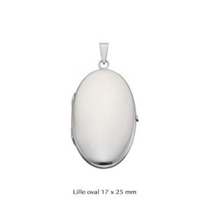 Blank Oval Medaljon i sølv - small 17x25