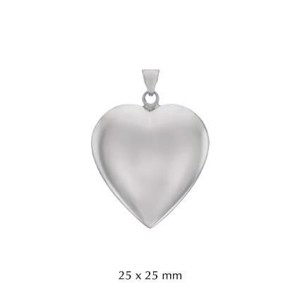Hjerte  sølvvedhæng i XX Large | hjerte-2525-sølv