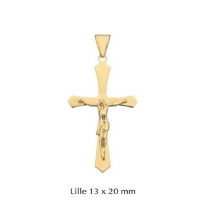 Kors guldvedhæng med Jesus i 8-14 karat - Small
