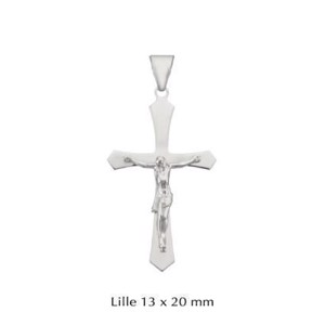 Kors vedhæng med jesus i sølv - Small 13x20